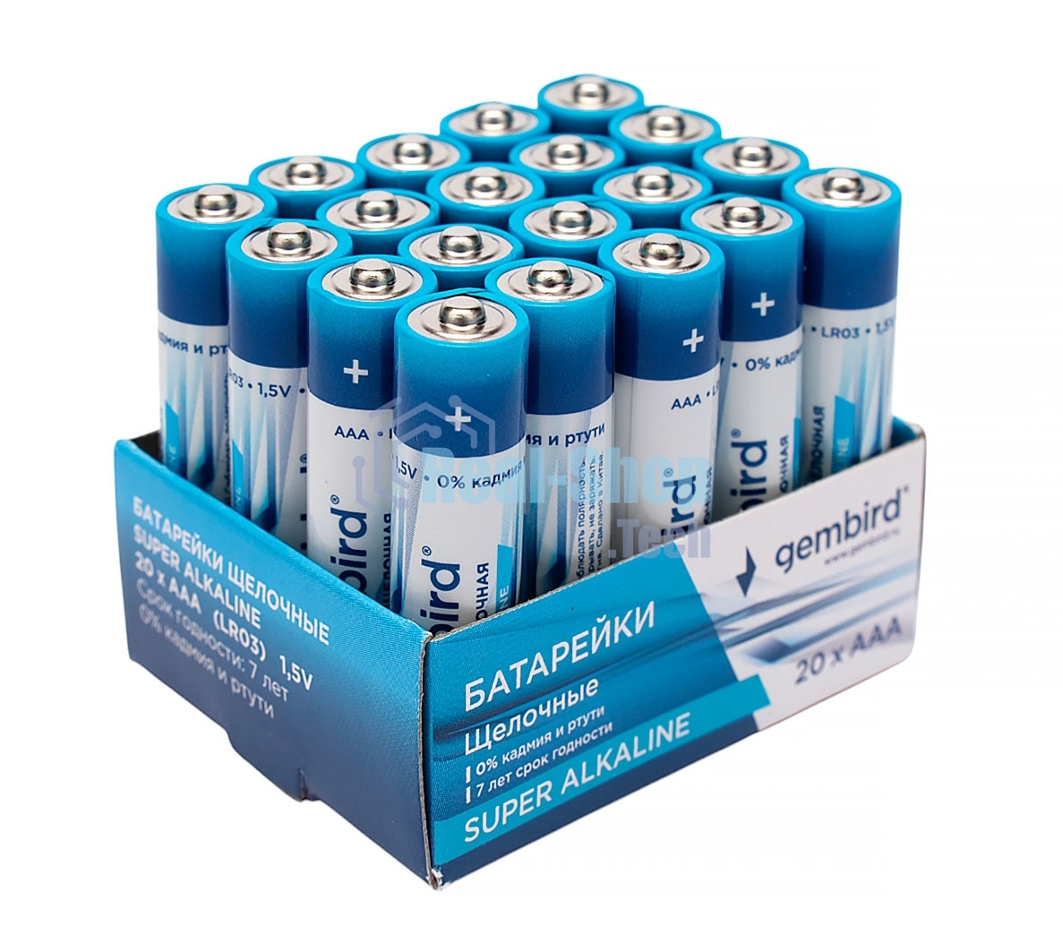 Батарейки щелочные/алкалиновые Gembird Gb-LR03-20B, тип AAA, 20шт, коробка