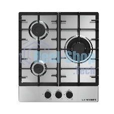 Варочная панель Kuppersberg FS 46 X, газ, High-Tech, 45 см, автоматический электроподжиг, газ-контроль, форсунки под сжиженый газ, SABAF конфорки, чугунные решетки, цвет нержавеющая сталь, цвет фурнитуры черный