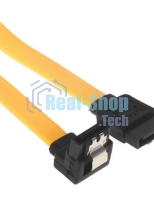 Кабель интерфейсный SATA Cablexpert CC-SATAM-DATA90-YL-50CM, Sata3 7pin/7pin, мет.защелка, угловой разъем, 50 см, желтый, пакет