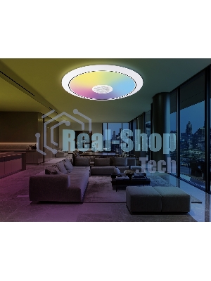 Музыкальный светодиодный светильник Ambrella light FZ720 WH белый IP20 52W 3000-6500K+RGB Music 450*65 (ПДУ ИК)