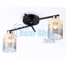 Светильник Ambrella light TR303211/2 BK/CH/SM/FR черный/хром/дымчатый/белый матовый E27*2 max 60W 500*170*200