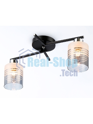 Светильник Ambrella light TR303211/2 BK/CH/SM/FR черный/хром/дымчатый/белый матовый E27*2 max 60W 500*170*200