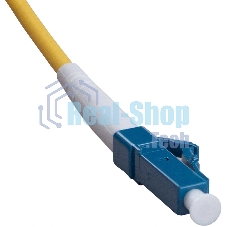 Патч-корд оптический Cabeus Tight Buffer, Simplex FC/LC, OS2 9/125, LSZH, 1,5м, Ø 3мм, чёрный хвостовик, жёлтый