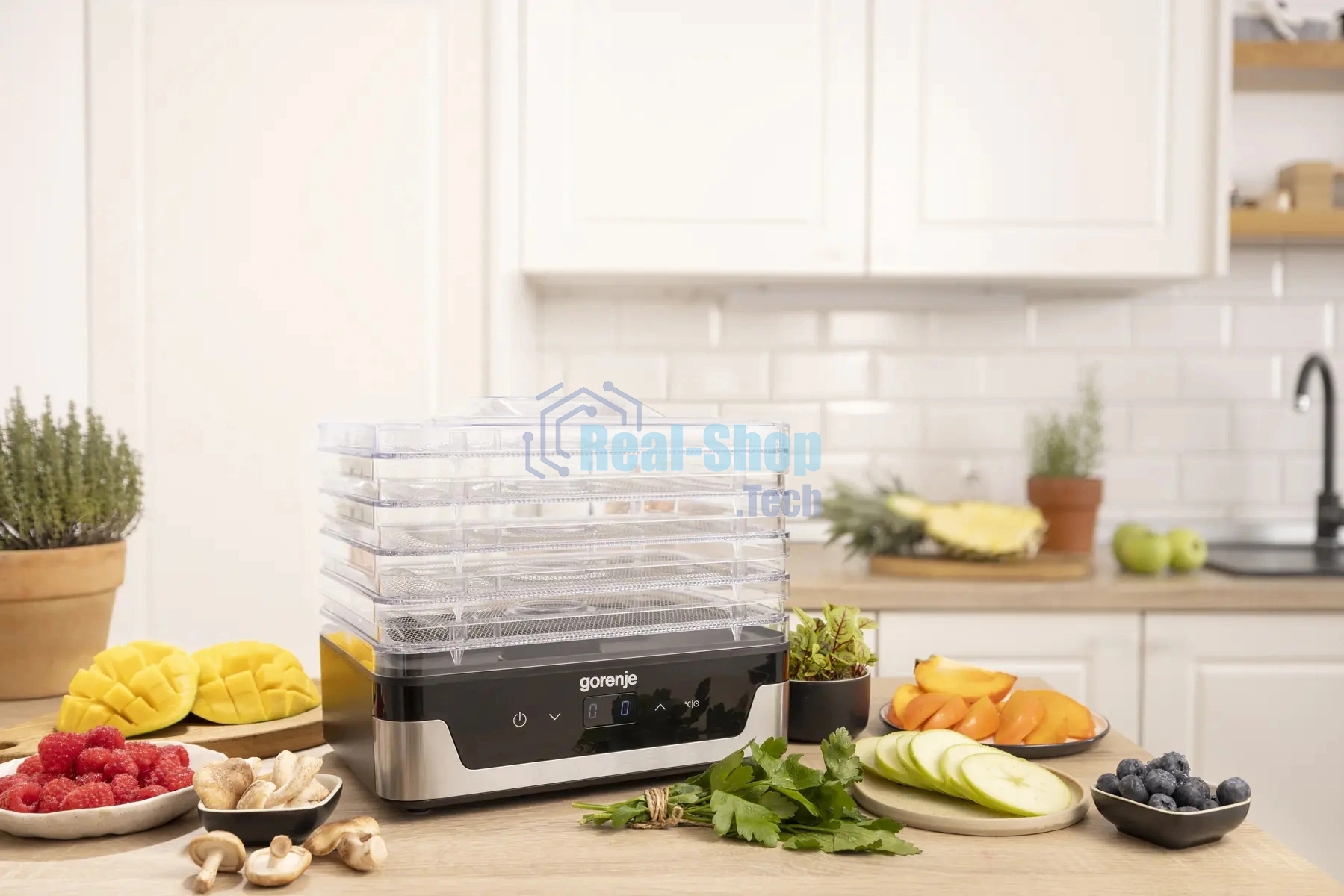 Сушка для фруктов и овощей Gorenje FDK400DE 5под. 240Вт нержавеющая сталь