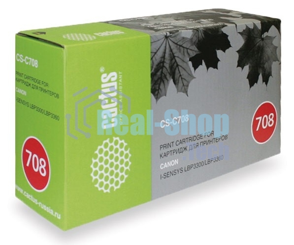 Картридж лазерный Cactus CS-C708 черный (2500 стр.) для Canon i-SENSYS LBP3300/LBP3360