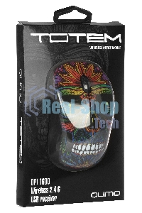 Мышь беспроводная Qumo Office M41 Totem черный, 1600 dpi, радиоканал, USB, кнопки - 4