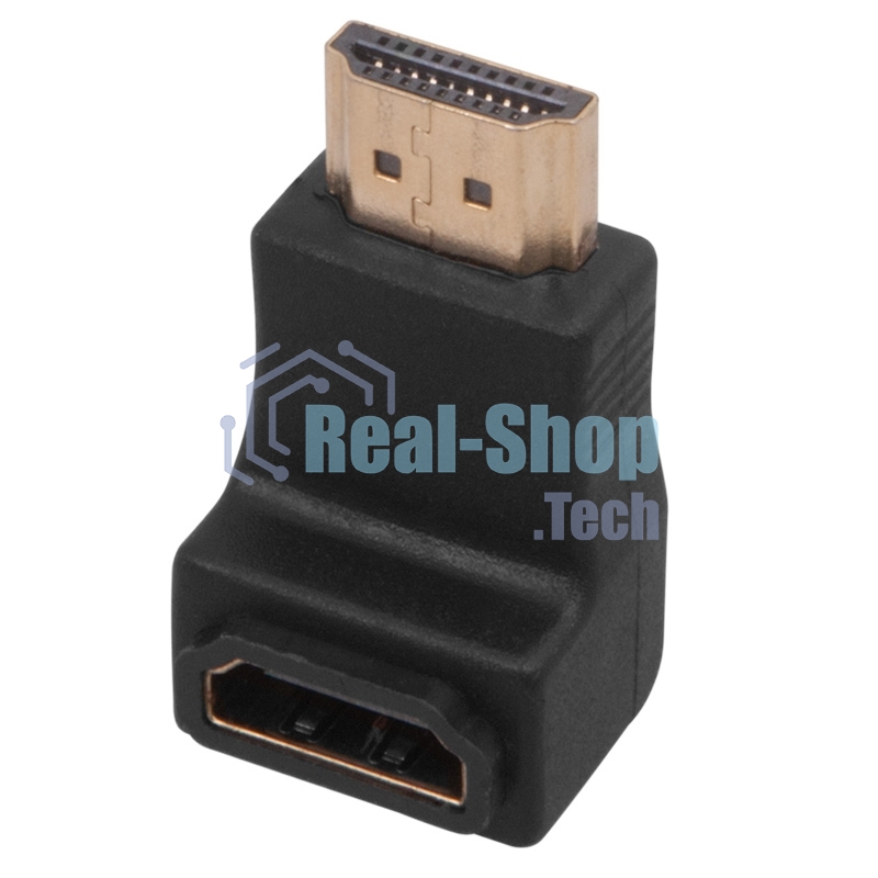 Переходник штекер HDMI - гнездо HDMI, угловой Rexant