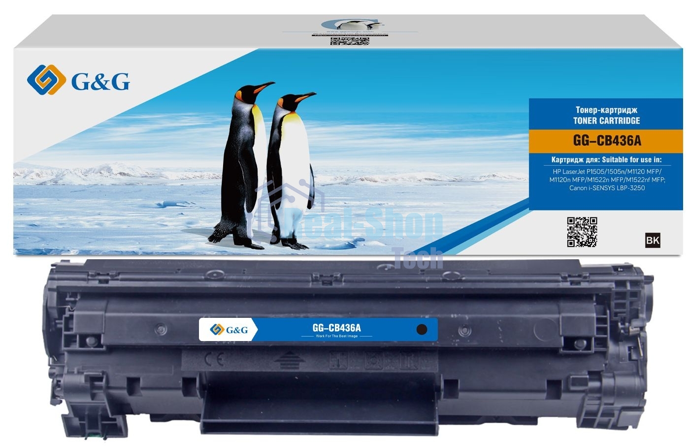 Картридж лазерный G&G GG-CB436A черный (2000 стр.) для HP LJ P1505/M1120/M1522