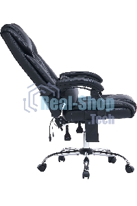 Кресло офисное Cactus CS-CHR-OC02M-BK черный, эко.кожа, крестов. сталь