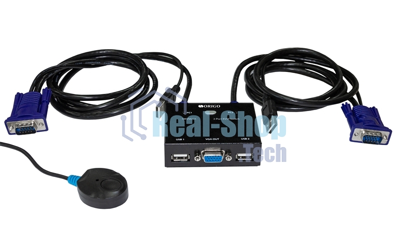 Переключатель KVM 2-портовый ORIGO OKVM221/A1A с портами VGA и USB