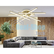 Потолочный светодиодный светильник Ambrella light FL6254 GD золото 97W 3000K-6400K 805*760*170 (ПДУ ИК)