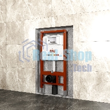 Инсталляция BAU PRO для подвесного унитаза, клавиша смыва BAU Stil, золото