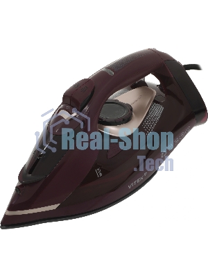 Утюг Vitek VT-IRN1204 бордовый, 2400 Вт, 23 г/мин, 150 г/мин, 450 мл