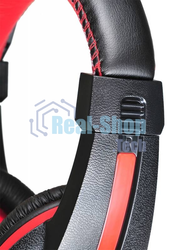 Гарнитура проводная с микрофоном Oklick HS-L200 черный/красный 2м мониторы оголовье (359484)