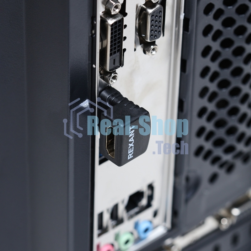 Переходник штекер HDMI - гнездо HDMI, угловой Rexant