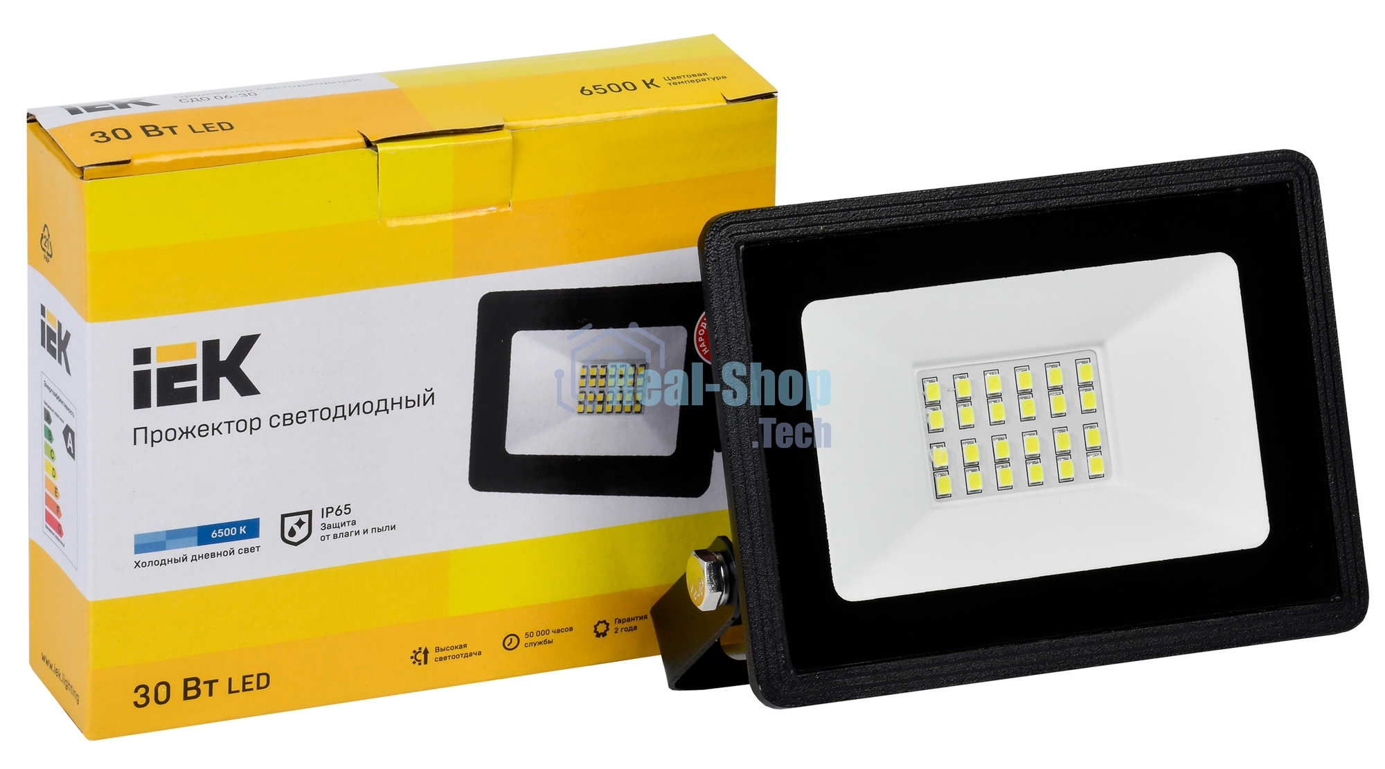 Прожектор Iek LPDO601-30-65-K02 СДО 06-30 светодиодный черный IP65 6500 K IEK