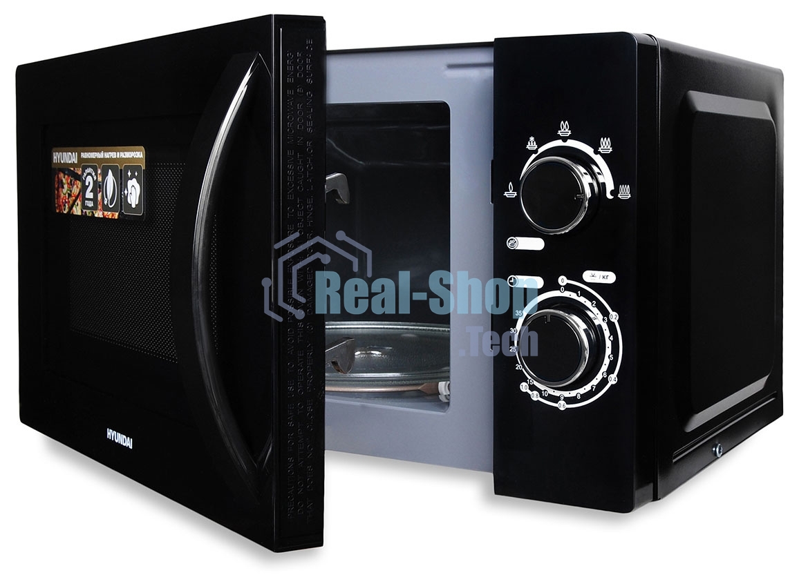 Микроволновая печь Hyundai HYM-M2063 черный, 20 л, 700 Вт, переключатели - поворотный механизм