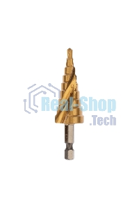 Сверло по металлу ступенчатое Kranz ТИТАН 4,0-20,0 мм 76 мм 65 HRC Р6М5 TiN