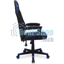 Кресло игровое Оклик 121G черный/синий сиденье черный/синий искусст.кожа/сетка с подголов. крестов. пластик черный