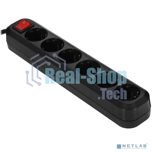 Сетевой фильтр 5bites SP6B-350 6S, 3*1.5MM2, 16A, ABS, 5M, BLACK