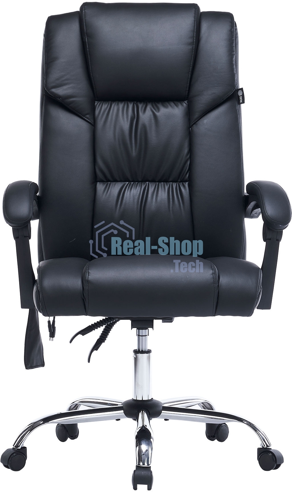 Кресло офисное Cactus CS-CHR-OC02M-BK черный, эко.кожа, крестов. сталь