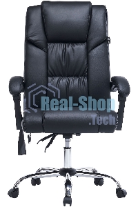 Кресло офисное Cactus CS-CHR-OC02M-BK черный, эко.кожа, крестов. сталь