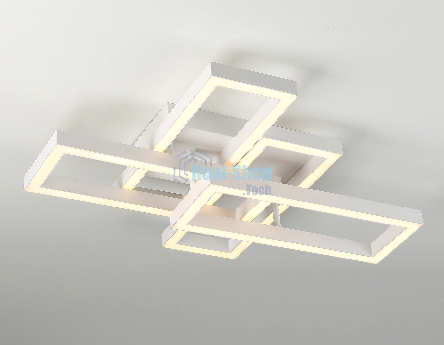 Потолочный светодиодный светильник Ambrella light FA1001/2+2 WH белый 65W 3000K-6400K 550*453*130 (ПДУ ИК)