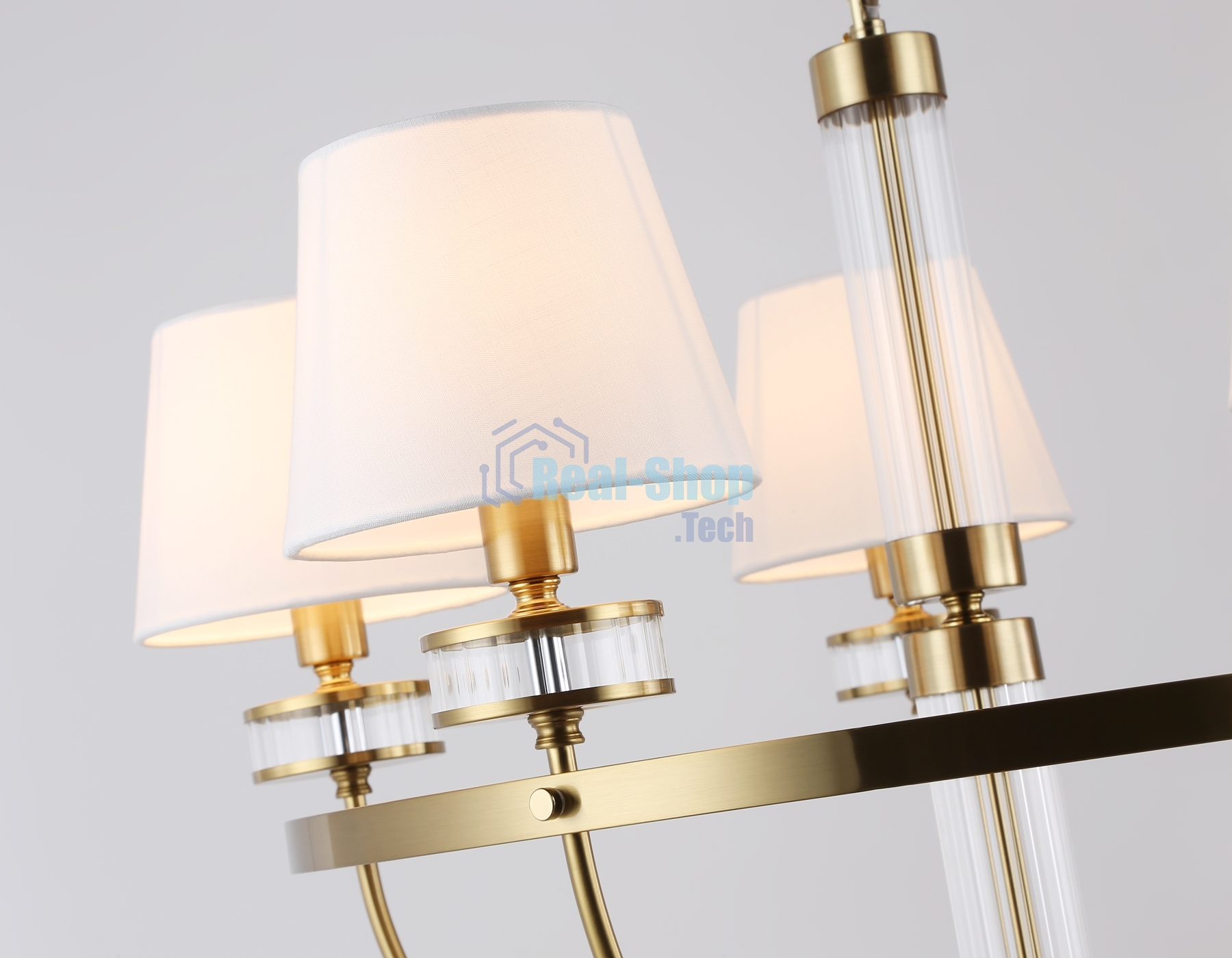 Люстра Ambrella light LH71251/5 BS/WH латунь/белый E14/5 max 40W D700*990