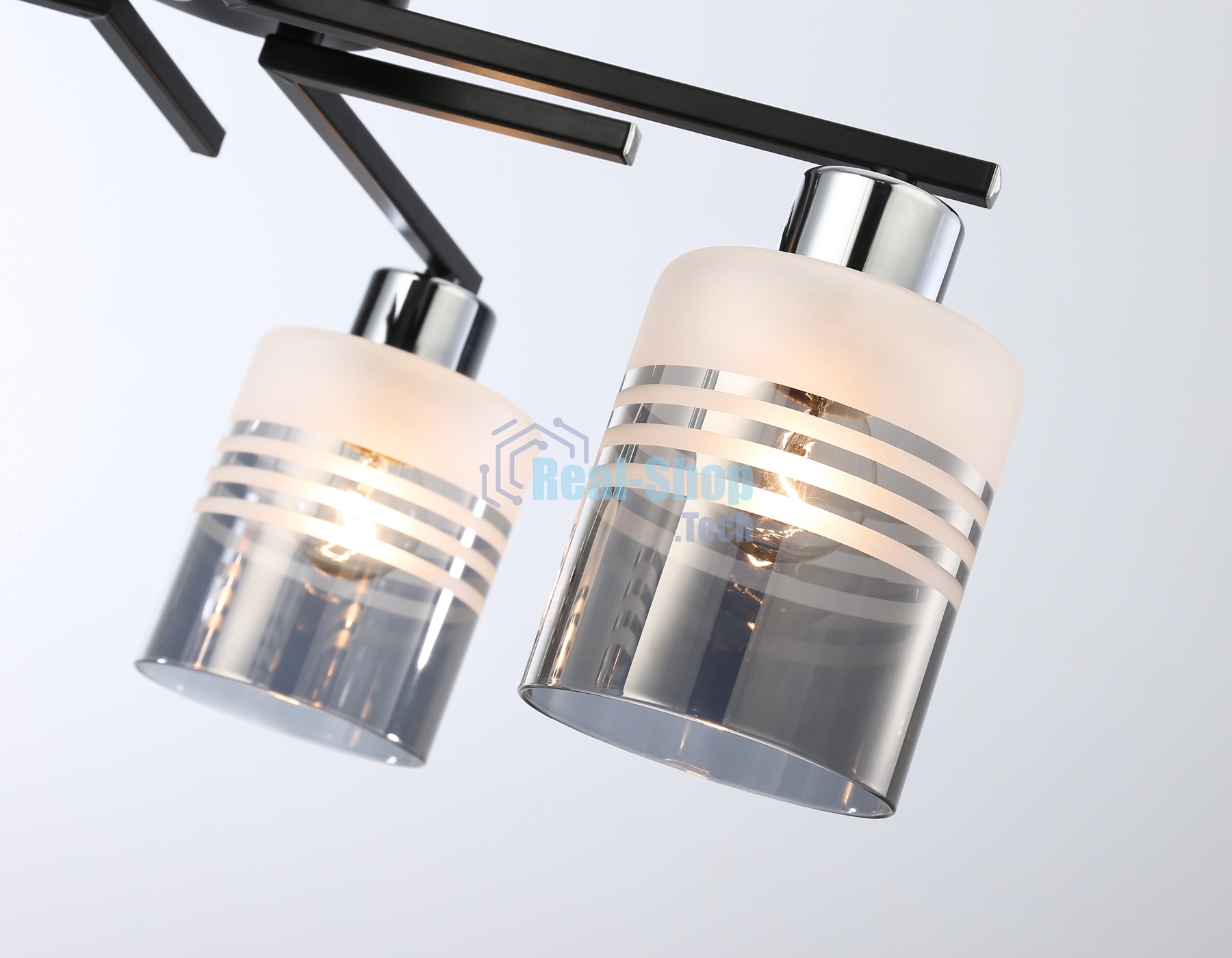 Светильник Ambrella light TR303212/4 BK/CH/SM/FR черный/хром/дымчатый/белый матовый E27*4 max 60W D515*200