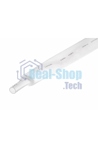 Термоусаживаемая трубка Rexant 22,0/11,0 мм, белая, упаковка 10 шт. по 1 м