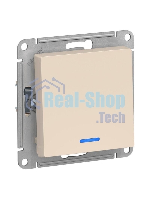 Выключатель 1-клавишный с подсветкой, сх.1а, 10АХ, механизм, бежевый