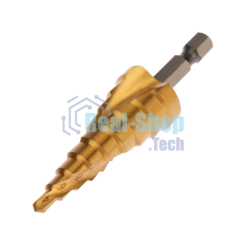 Сверло по металлу ступенчатое Kranz ТИТАН 4,0-20,0 мм 76 мм 65 HRC Р6М5 TiN