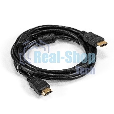 Кабель HDMI ExeGate EX-CC-HDMI-2.0F (19M/19M, 2м, v1.4b, ферритовые кольца, позолоченные контакты)