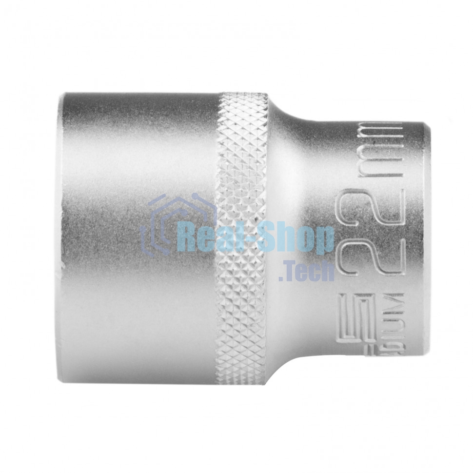 Головка торцевая, 22 мм, 12-гранная, CrV, под квадрат 1/2