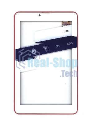 Сенсорное стекло (тачскрин) для Irbis TZ753, белое с красной рамкой
