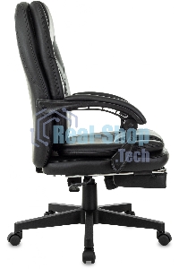 Кресло руководителя Бюрократ CH-868N-F черный, эко.кожа, крестов. пластик, подст. для ног