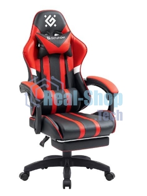 Кресло Defender Colran черный, экокожа, 120 кг, подставка для ног, механизм качания