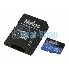 Флеш карта Netac P500 ECO 32Gb MicroSDHC C10 up to 80Mb/s, retail pack with SD Adapter