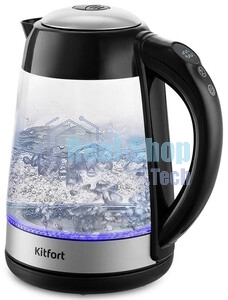 Чайник электрический Kitfort КТ-6126 1.7л. 2200Вт черный (корпус: стекло)