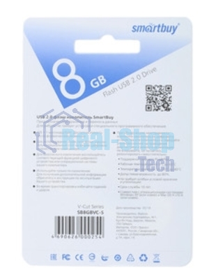 Флешка USB Smartbuy 8 Gb USB <USB 2.0> Smartbuy V-Cut серебристый(SB8 GbVC-S)