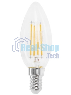 Лампа светодиодная филаментная Gauss Filament 12Вт цок.:E14 свеча св.свеч.бел.нейт. (упак.:10шт)