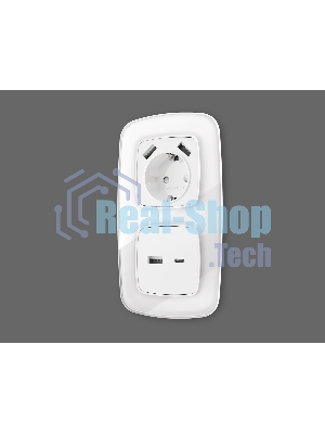 Лицевая панель OMEGA (Белый матовый) для розетки 2USB A+C QUANT OP1310