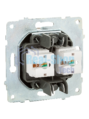 Ovivo Механизм роз. комп. 2-местн. (RJ45 CAT6), антрацит, 600-000313-230