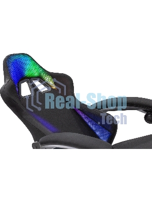 Кресло игровое Knight Wolf RGb черный, крестов. пластик