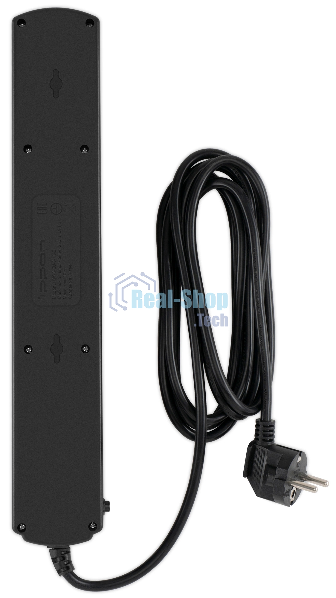 Сетевой фильтр Ippon BK-6-EU-3-10-B 3 м, 6 розеток, черный, коробка