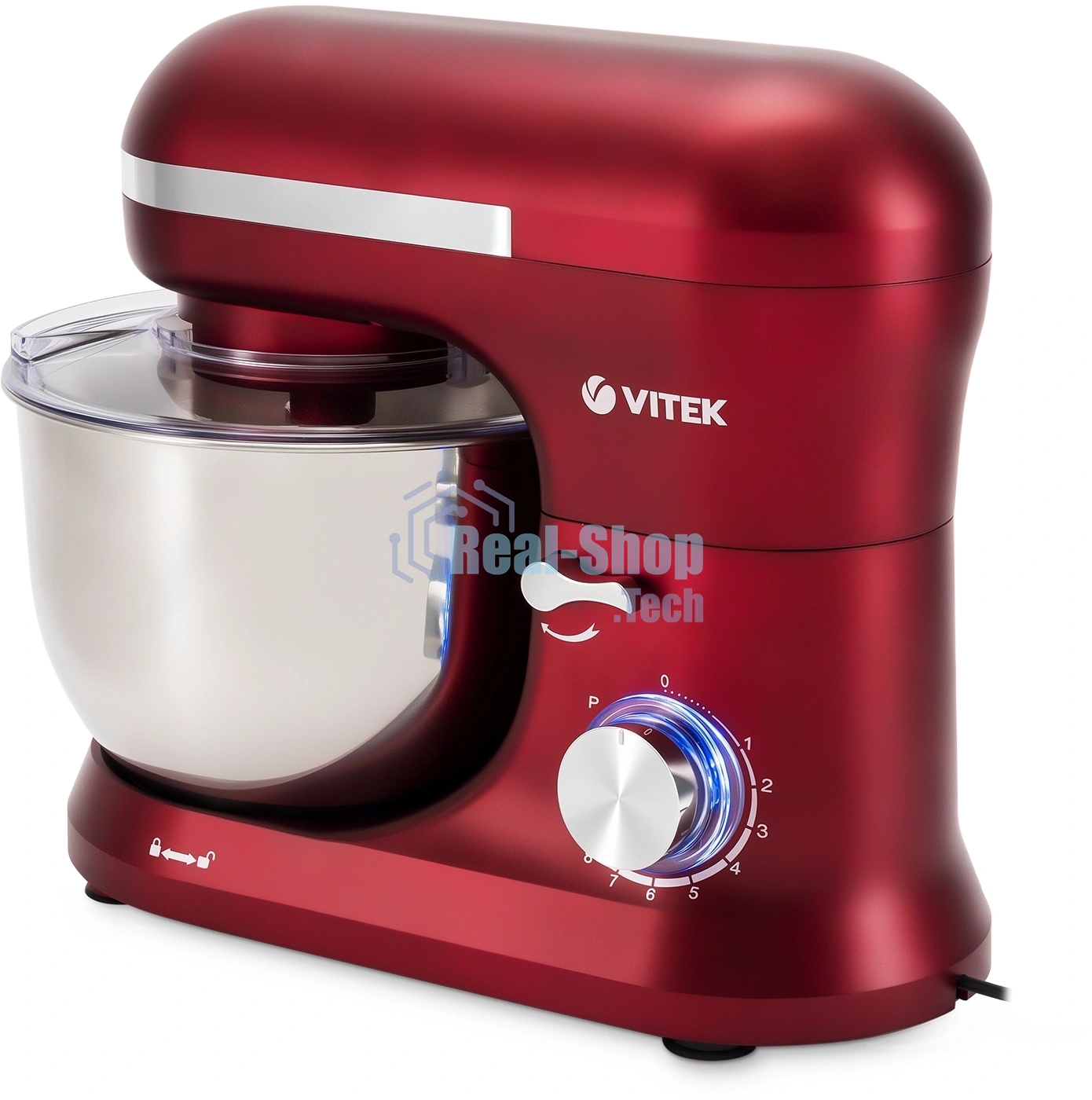 Миксер Vitek VT-PM0111 красный, стационарный, 1500 Вт, 4.5 л, 8 скоростей