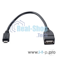 Кабель PERFEO USB2.0 A розетка - Micro USB вилка (OTG), 0,2 м (U4202)