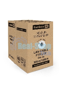 Кабель ExeGate UTP 4 пары кат.5e CCA, 25AWG, бухта 305м, серый, PVC