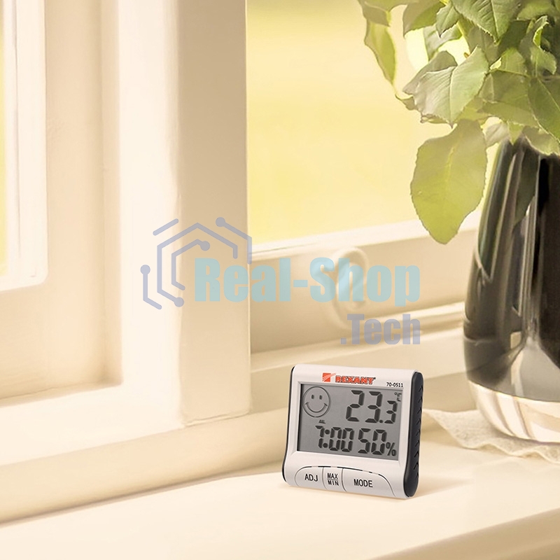 Метеостанции Rexant RM-011 70-0511 Термогигрометр комнатный с часами и функцией будильника