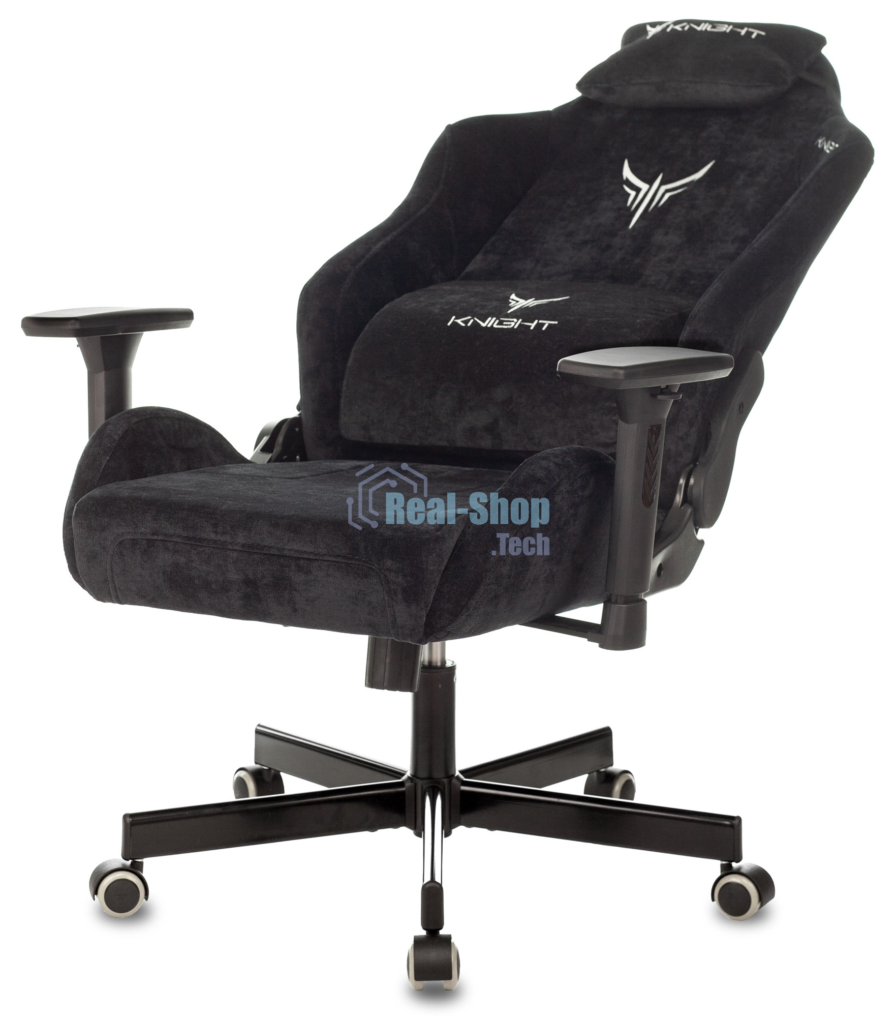 Кресло игровое Бюрократ Knight N1 Fabric черный Light-20, с подголов. крестовина металл